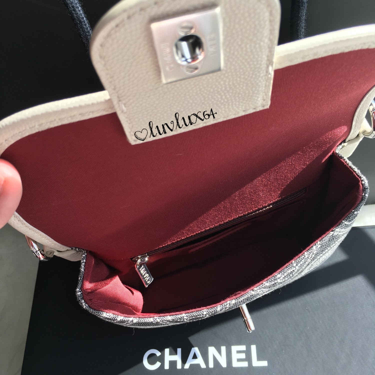 Chanel-Camellia-Logo-Square-Bag-interior
