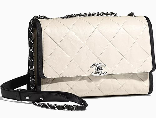 Chanel Ivory Black Calfskin Bag thumb