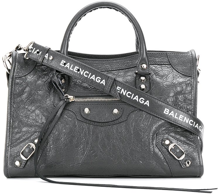 balenciaga classic city aj satchel bag with logo strap