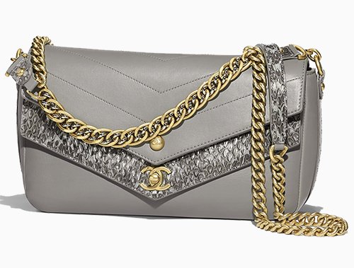 Chanel Elaphe Double Chevron Flap Bag thumb