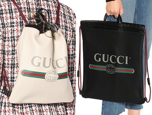 Gucci Vintage Logo Drawstring Backpack 