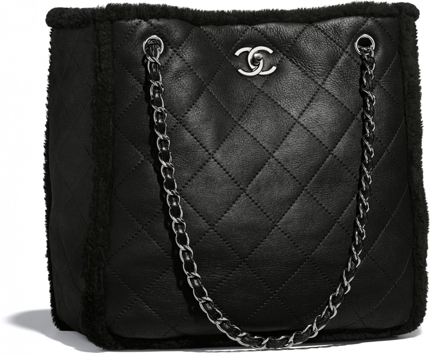 Chanel Large Shearling Coco Neige Shopping Bag