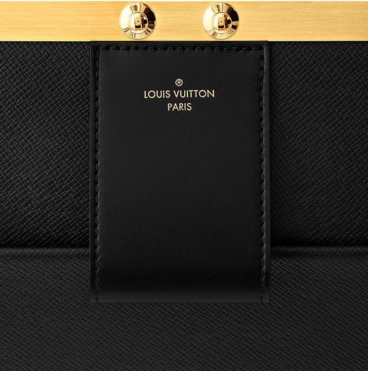 Louis Vuitton City Frame Top Handle Bag Taiga Leather Black