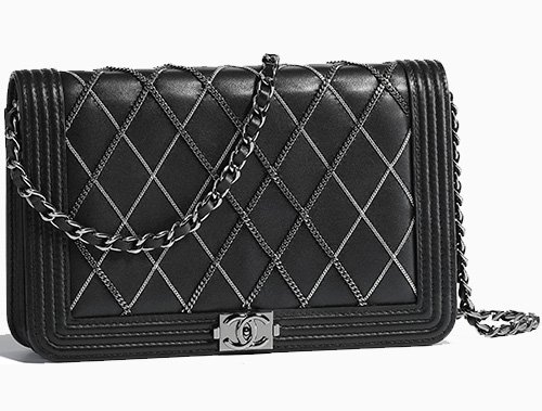 Chanel Boy Chain Quilted WOC thumb