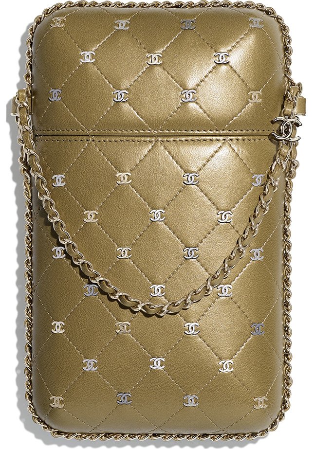 Chanel CC Quilted Diamond Phone Holder