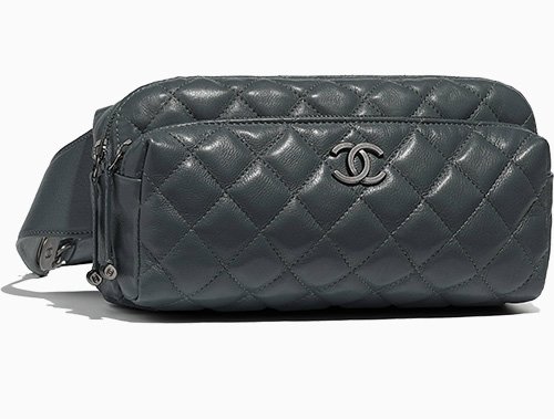 CHANEL Aged Calfskin Quilted Waist Bag With Coin Purse Black 480571
