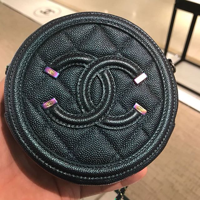 Chanel CC Filigree Round Chain Clutch