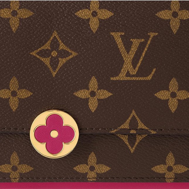 Flore leather wallet Louis Vuitton Brown in Leather - 27692551