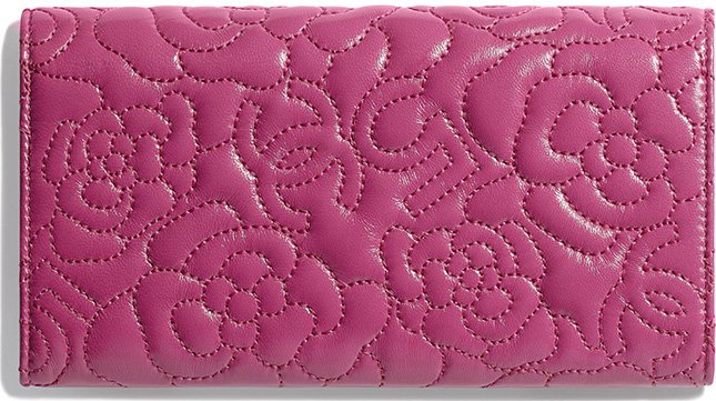 Chanel Camellia 5 CC Stitched Wallets 2