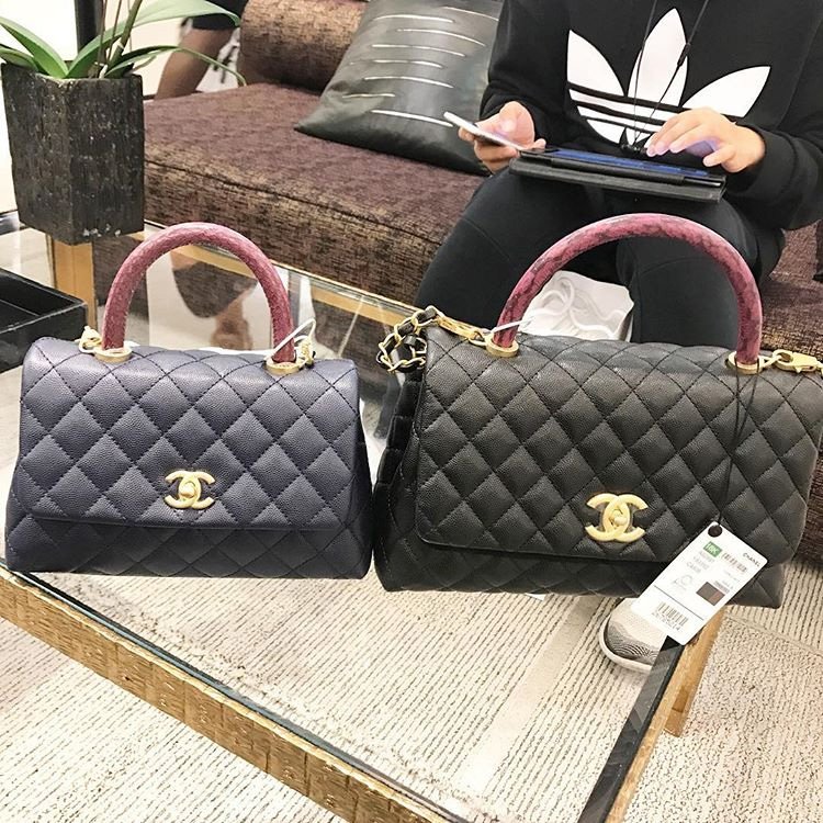 Chanel Coco Handle Bag With Elaphe Handle 14