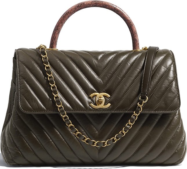 Chanel Coco Handle Bag With Elaphe Handle | Bragmybag