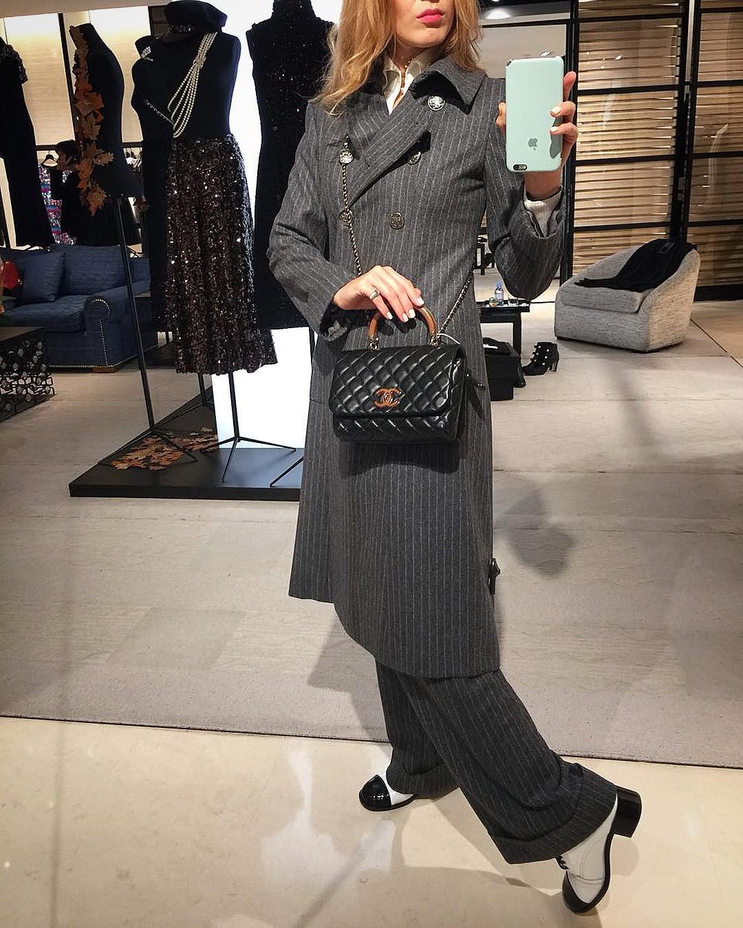 Chanel Coco Handle Bag With Elaphe Handle 9
