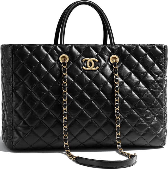Chanel 2018 Black Leather Coco Pleats Mini CC Chain Drawstring Bucket Bag