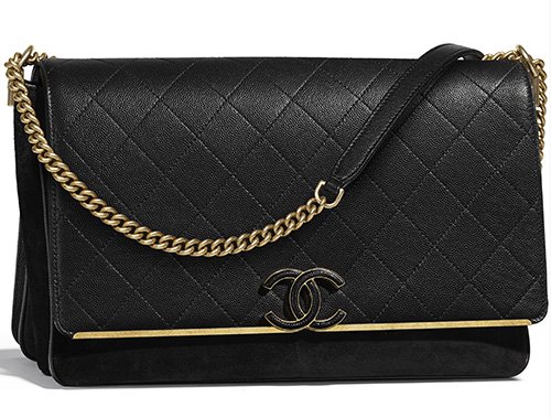 Chanel Black Quilted Leather Archi Chic Flap Bag Chanel