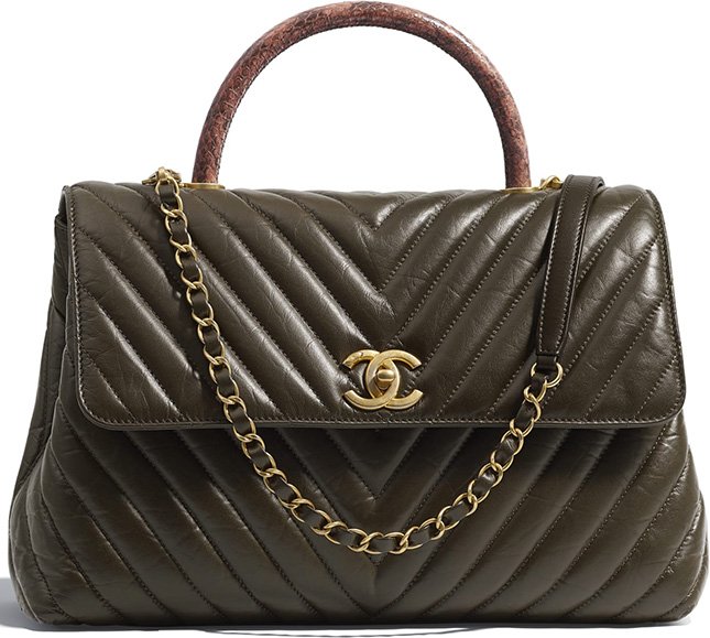 Chanel Coco Handle Bag With Elaphe Handle 15