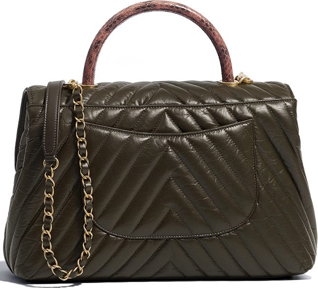 Chanel Coco Handle Bag With Elaphe Handle 16