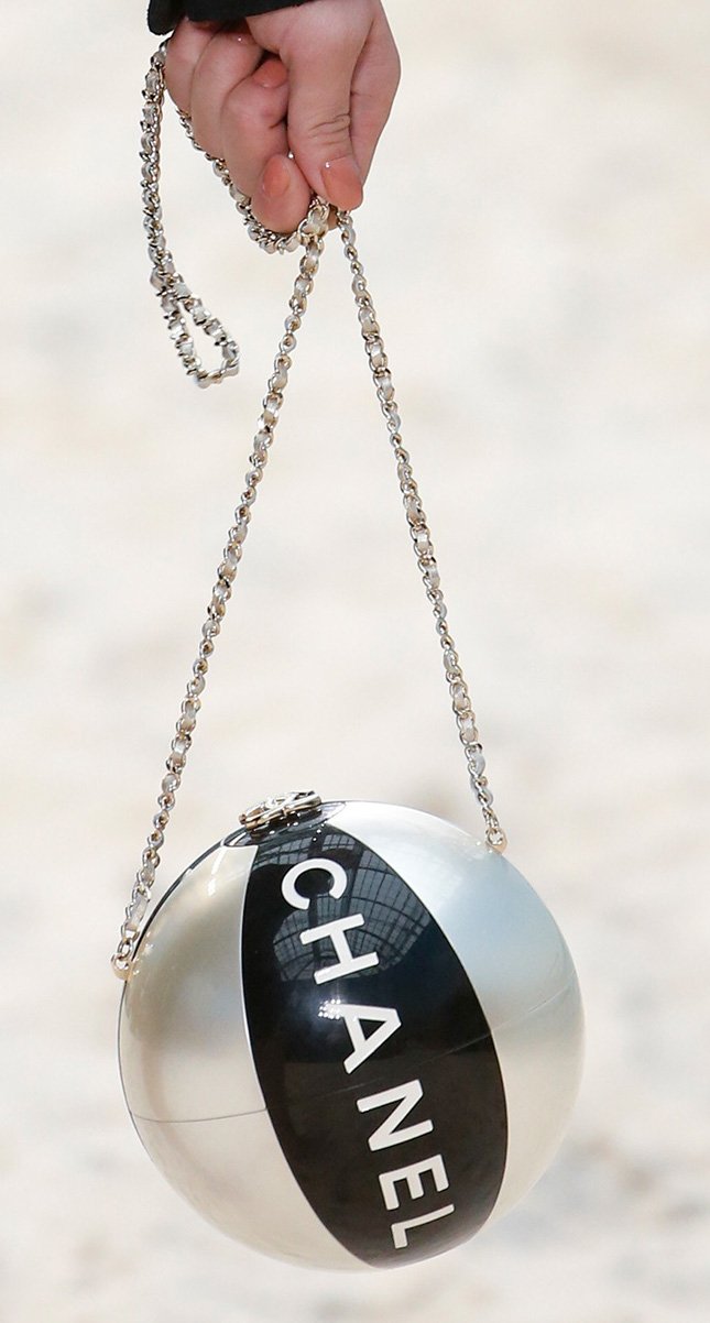 Authentic Chanel 2019 Beach Ball Bag Black and White