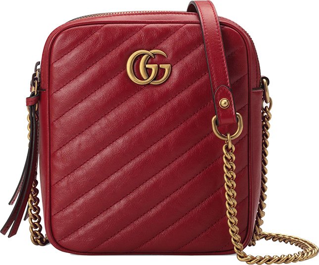 Gucci Gg Marmont Mini Matelasse Leather Crossbody Camera Bag Women's Ns