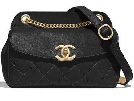 Chanel Lambskin Curved Flap Bag thumb
