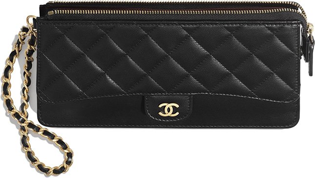 Chanel Classic Pouch with Woven Leather Strap