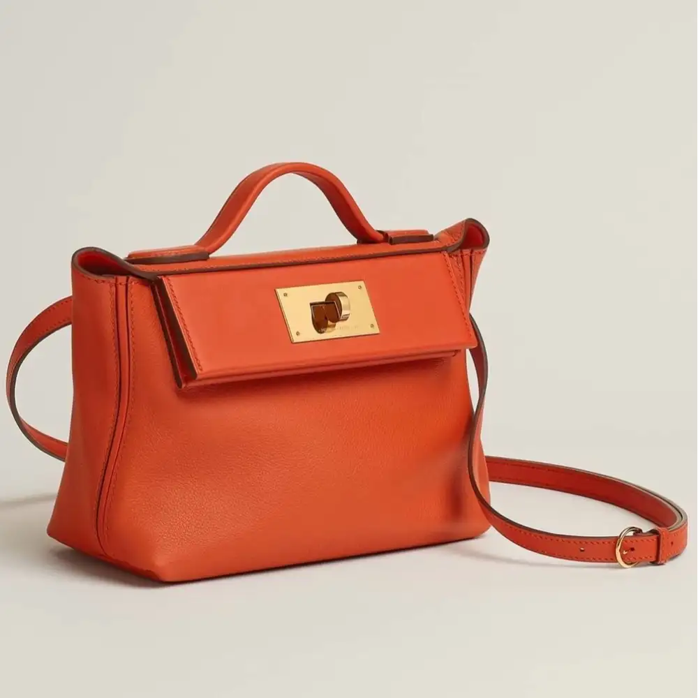 Hermes 24 24 Mini 21 Bag in Evercolor:Swift Béton