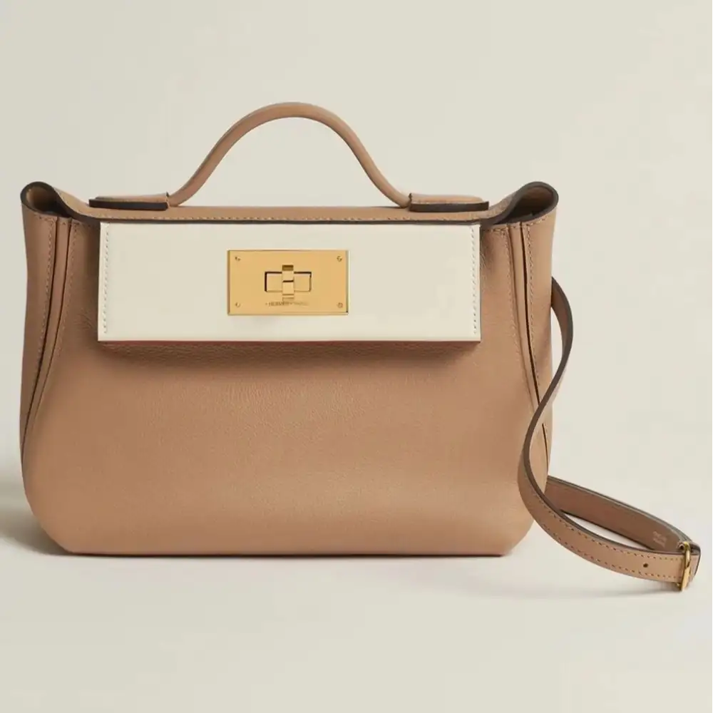 Hermes 24 24 Mini 21 Bag in Evercolor:Swift Chaï Nata