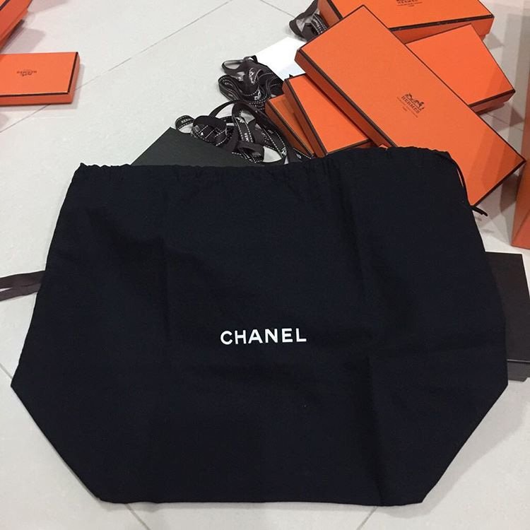 real chanel dust bag large