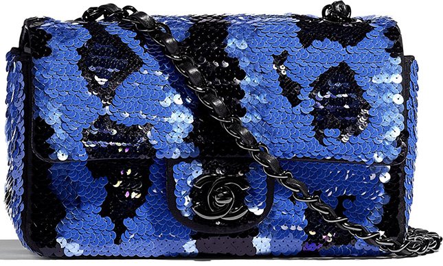 Chanel Blue Metiérs d'Art Mosaic Embroidered Small Boy Bag of