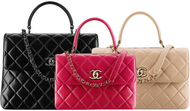 Túi chanel Trendy CC Flap Bag With Top Handle màu đen lamskin best quality