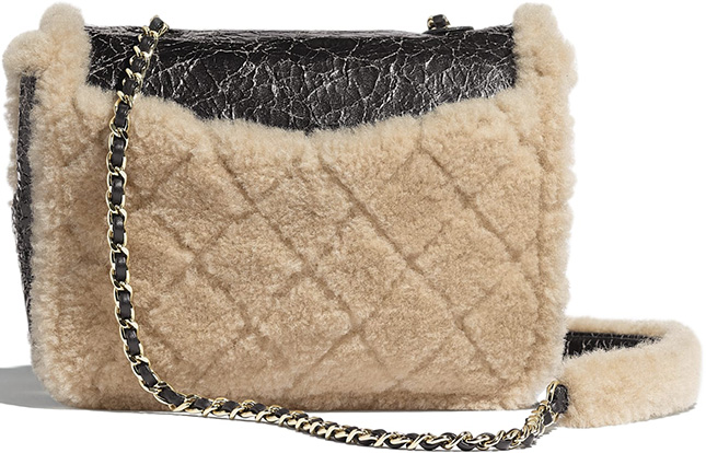 Chanel CC Crumpled Shearling Bag Collection