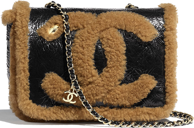 Chanel CC Crumpled Shearling Bag Collection