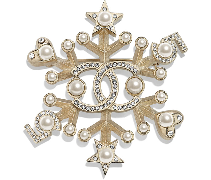 Chanel Heart Pearl and Snow Flake Brooches