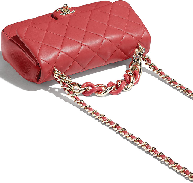 Chanel Flap Bag With Large Bi Color Chain