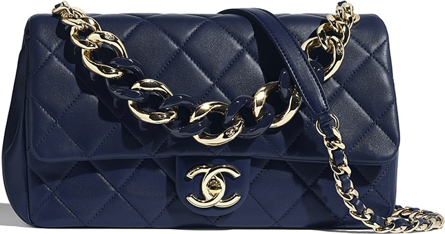 Chanel Flap Bag With Large Bi Color Chain
