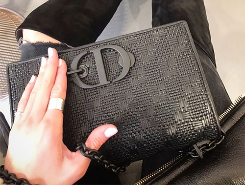 Dior All Black Montaigne Bag With New Print thumb