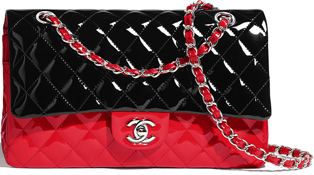 Chanel Bi Color Patent Classic Flap Bag