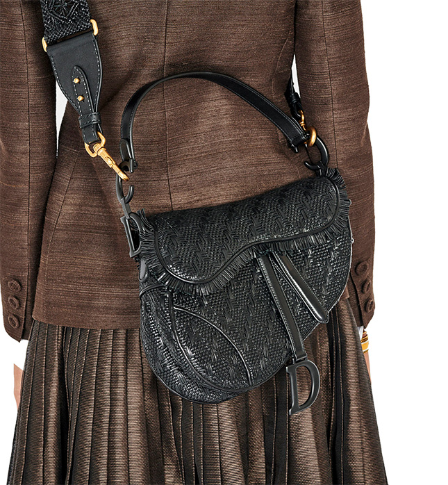 Dior Saddle Braided Leather Strips Bag