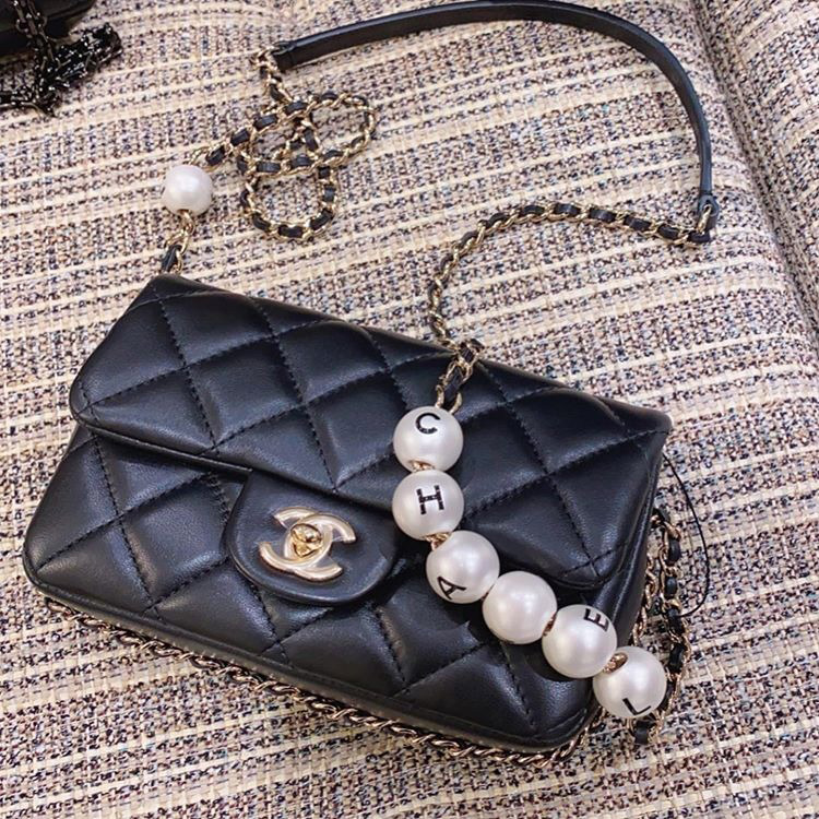 pearl chain chanel bag vintage