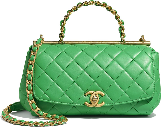 Chanel Large Flap Bag With Bi Color Top Handle