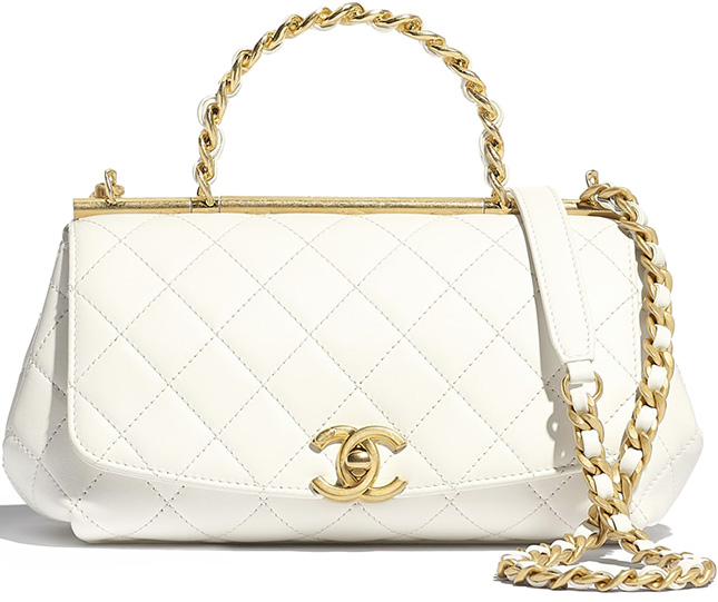 Chanel Large Flap Bag With Bi Color Top Handle