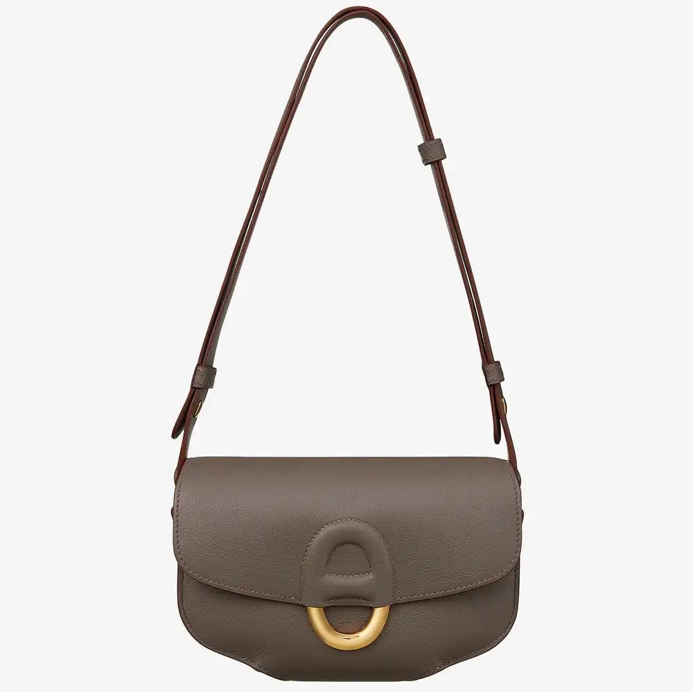 Hermes Cherche Midi Mini Bag in Tadelakt calfskin Gris étain