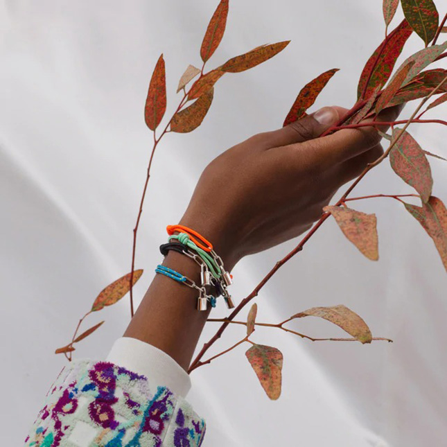 Louis Vuitton For Unicef Silver Lockit Bracelets by Virgil Abloh Louis Vuitton For Unicef Silver Lockit Bracelets by Virgil Abloh