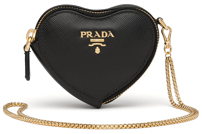 Prada Saffiano Heart Pouch Bag Charm