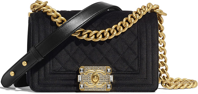 Chanel Boy Bag With Crystal Stone Clasp
