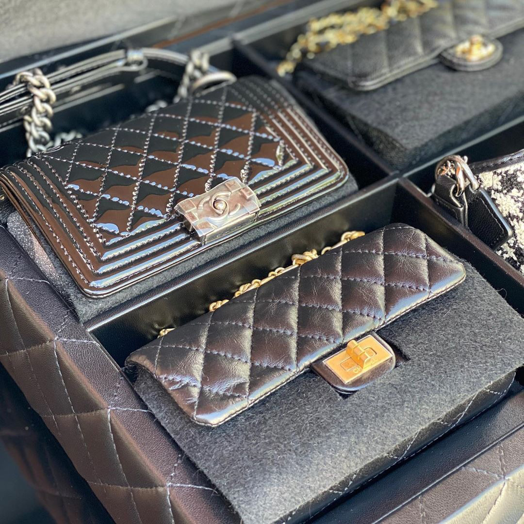 chanel gift box with 4 classic bags