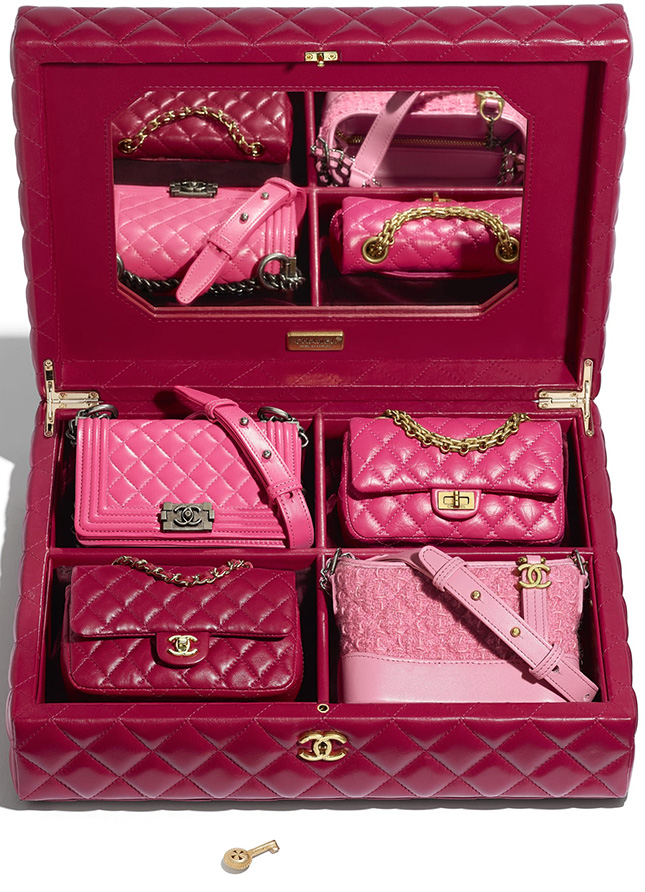 Chanel Success Story Set Of 4 Pink And Red Micro Mini Bags With