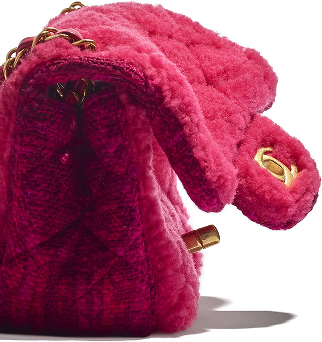 pink shearling chanel bag