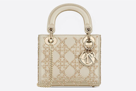 Lady Dior Platinum Beaded Cannage Bag thumb