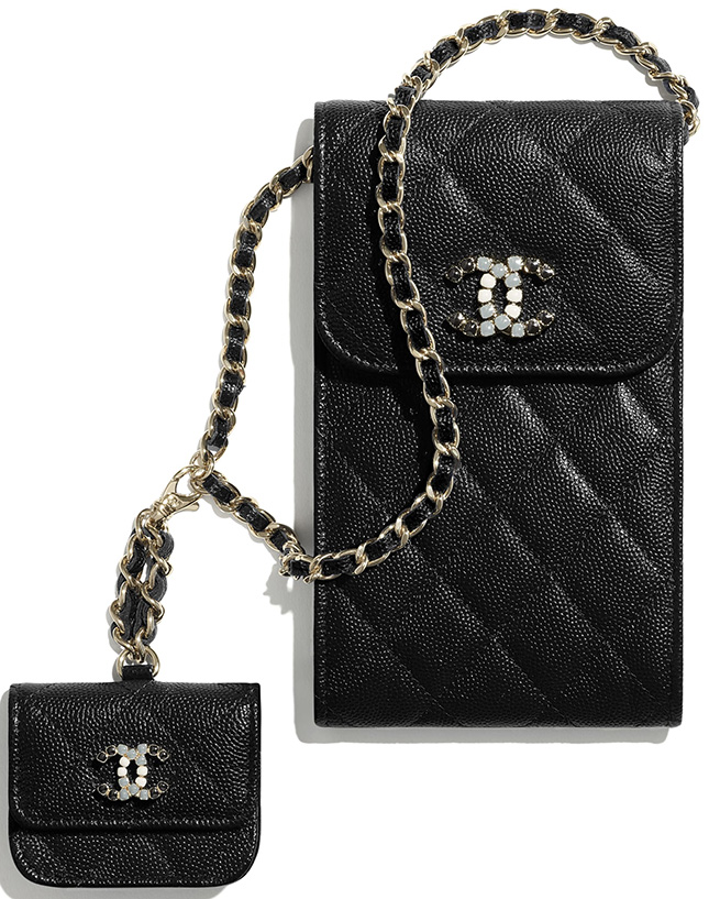 Chanel Phone Airpods Case With Chain