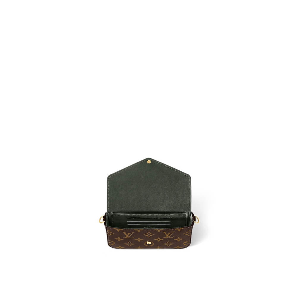 Louis Vuitton FELICIE STRAP & GO 二合一帆布提花肩帶混合式手拿/肩背包(M80091-卡其綠), LV路易威登